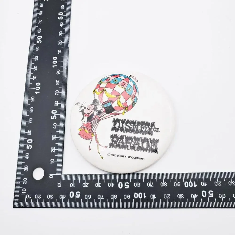 Disney Parks on Parade 70s Pinback Button Mickey Hot Air